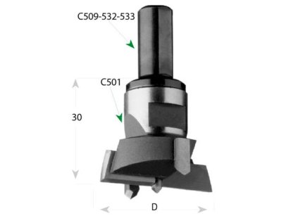CMT C501 Sukovník šroubovací výměnný - D25 L30 HW P