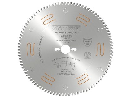 CMT CHROME Pilový kotouč na lamino, DTD a MDF - D250x3,2 d30 Z80 HW