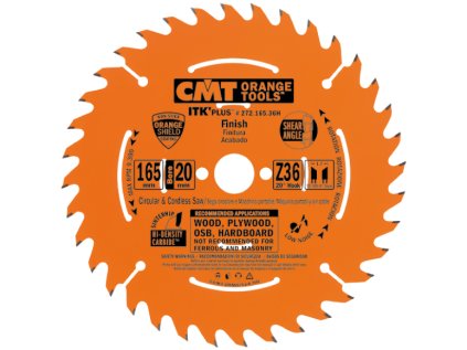 CMT ITK Ultra tenký kotouč pro AKU pily - D136x1,5 d20(+10) Z36 HW příčný řez