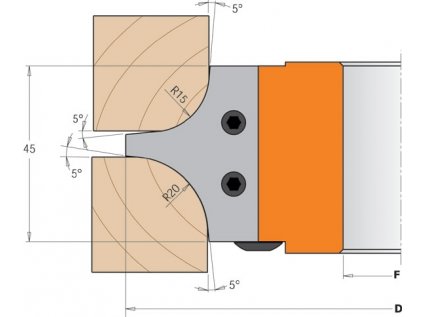 CMT Nůž pro C694004 - pár žiletek R=12+18mm