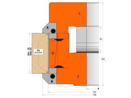 CMT Nůž pro C694005 - pár žiletek R2+45° prof.B2 spodní