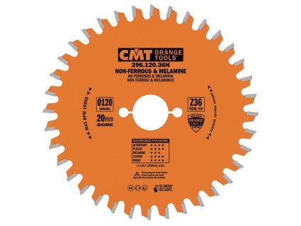 CMT Orange Pilový kotouč na lamino, plast a neželezné kovy - D120x1,8 d20 Z36 HW
