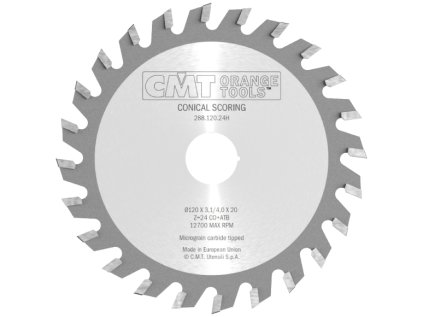 CMT Předřezový kotouč kónický - D120x3,1-4,0 d22 Z24 HW