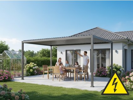 hliníková bioklimatická pergola LANITPLAST PREMIUM PLUS 4x3 m ELEKTRICKÁ LG4092