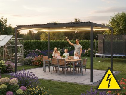 hliníková bioklimatická pergola LANITPLAST PREMIUM PLUS 5x3 m ELEKTRICKÁ LG4093