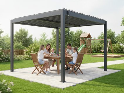 hliníková bioklimatická pergola LANITPLAST BASIC 3x3 m LG4292