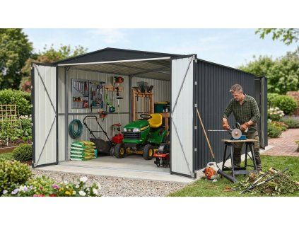 Plechový domek GLOBEL 1015 ANTRACIT