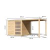 Dřevěný domek KARIBU QUBIC 1 + přístavek (79847) natur