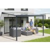 hliníková pergola LANITPLAST WALL 33 antracit + čirý PC LG2086