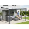 hliníková pergola LANITPLAST WALL 33 antracit + opál PC LG2118