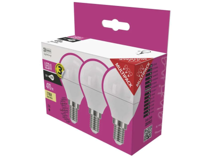 led zarovka classic mini globe 6w e14 tepla bila 3ks ien431329