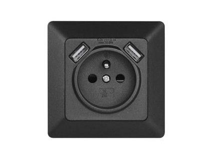 zasuvka s usb 2 1a max antracit ig430315