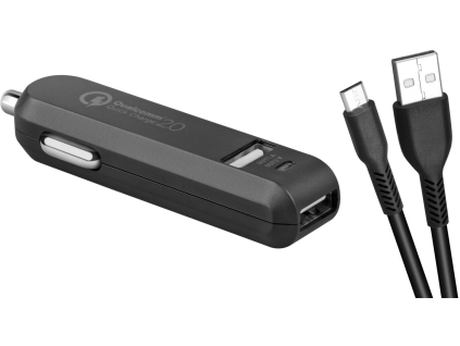 avacom carmax 2 nabijecka do auta 2x qualcomm quick charge 2 0 cerna barva micro usb kabel ien372346