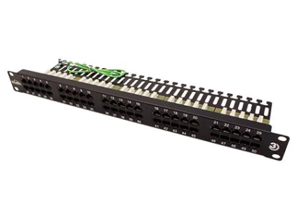 solarix isdn panel 25 x rj45 cerny 1u ien200523