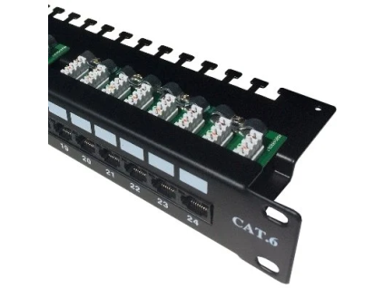 datacom patch panel 19 utp 24 port cat6 lsa 1u bk 3x8p horni ien358863