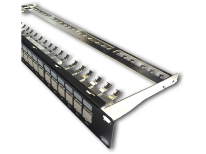 datacom patch panel 19 stp 24 port cat6a 1u bk vl beznastrojovy ien245133