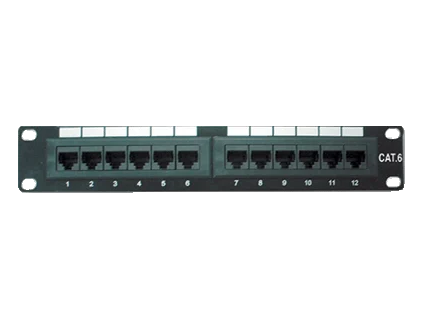 datacom patch panel 10 utp 12 port cat6 dual 1u bk ien156588