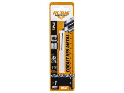 ruris 2x vrtak do zeleza kobalt hss 1mm