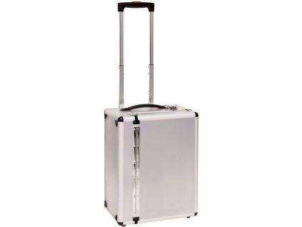 hlinikovy kufrik s kolieskami silver stripe
