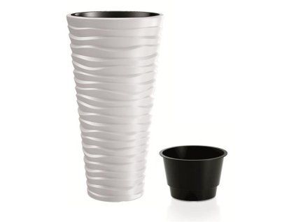 Kvetináč SAND SLIM biely 34,9cm