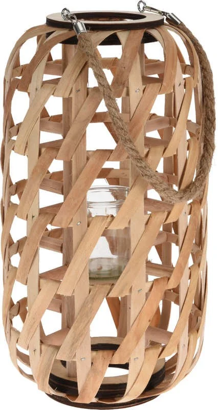PROGARDEN Drevený lampáš na sviečku, 39 cm