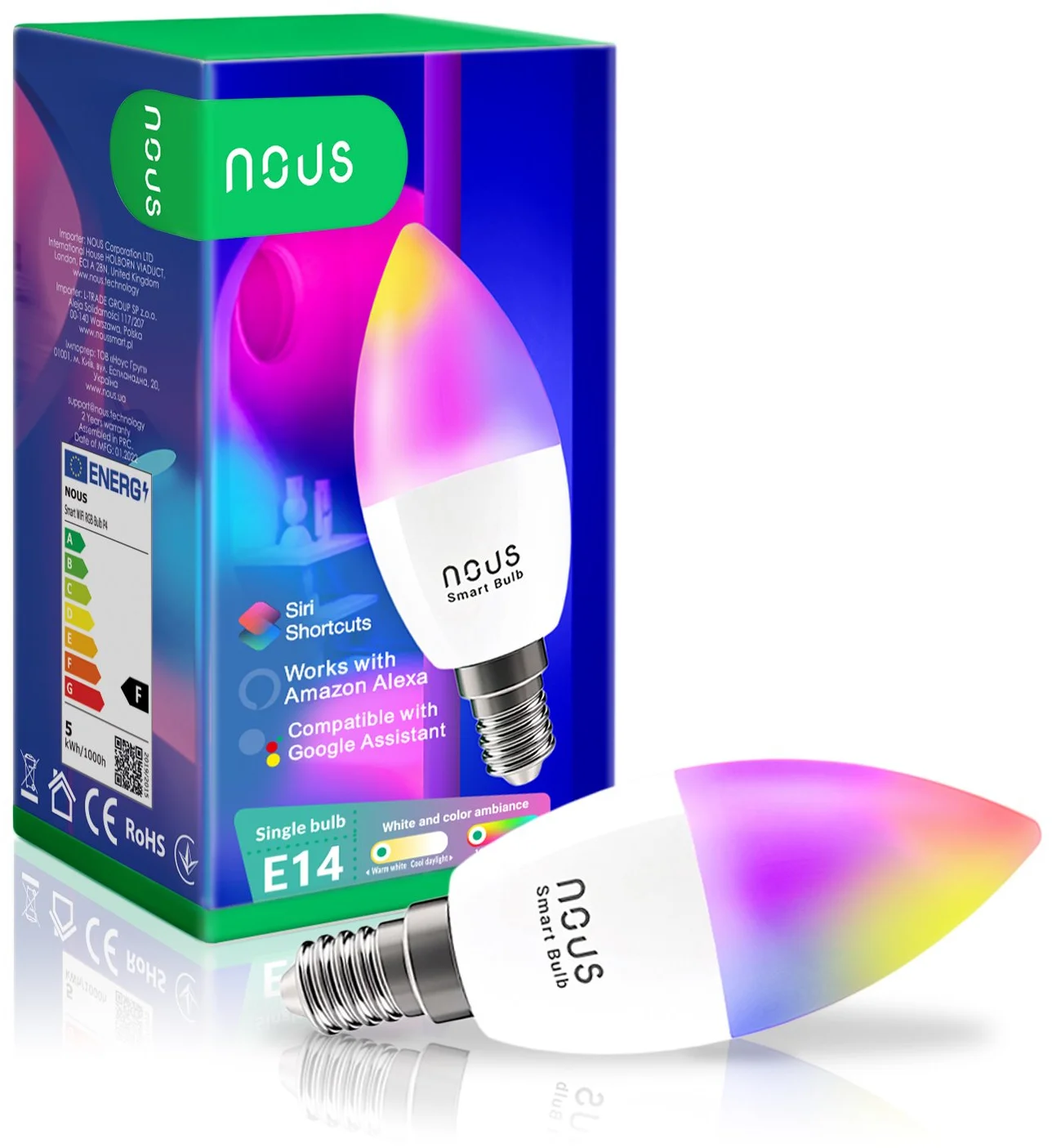 NOUS P4 WiFi Tuya RGB E14