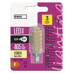 EMOS LED žiarovka Classic JC 4,5W E14 teplá biela