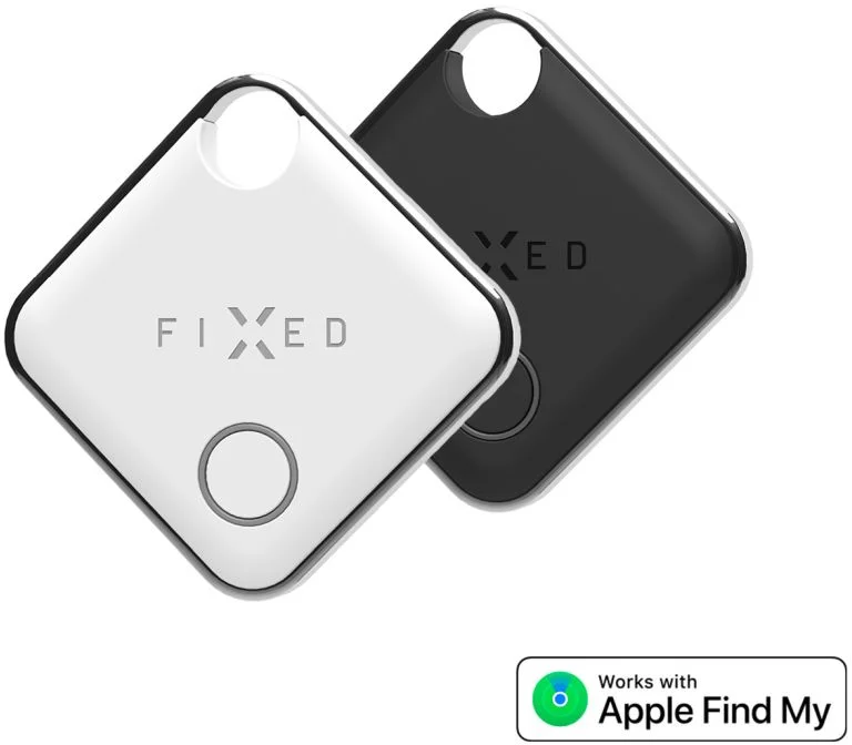 Inteligentné sledovacie zariadenie FIXED Tag s podporou funkcie Find My, 2 ks, čierna + biela