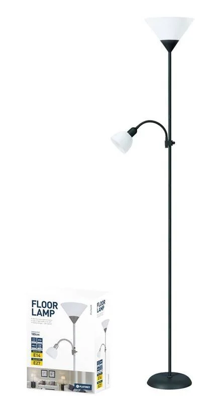 Platinet PFLF066B stojacia lampa E27 + E14, čierna