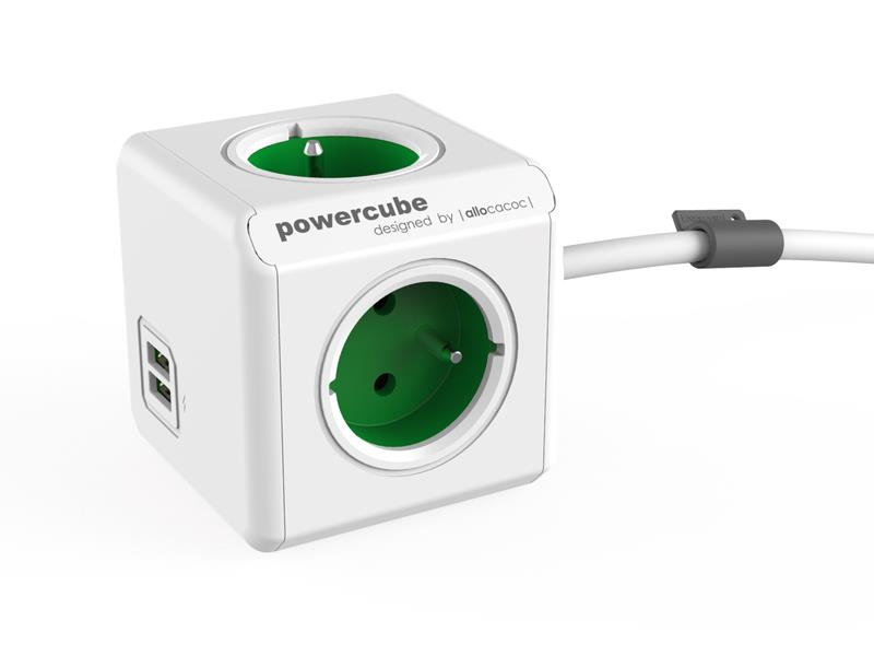 ALLOCACOC POWERCUBE Extended USB Green 1,5m