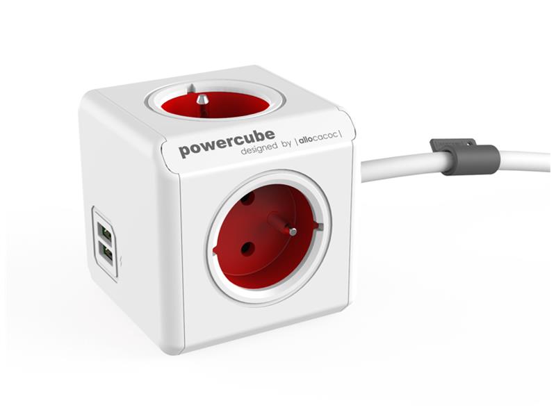 ALLOCACOC POWERCUBE Extended USB Red 1,5m