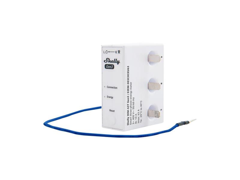 Smart merač spotreby SHELLY 3EM-63T Gen3 WiFi