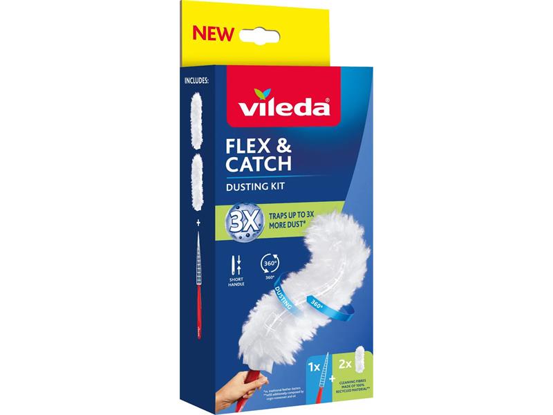 VILEDA Flex&Catch prachovka s krátkou rukoväťou 179432
