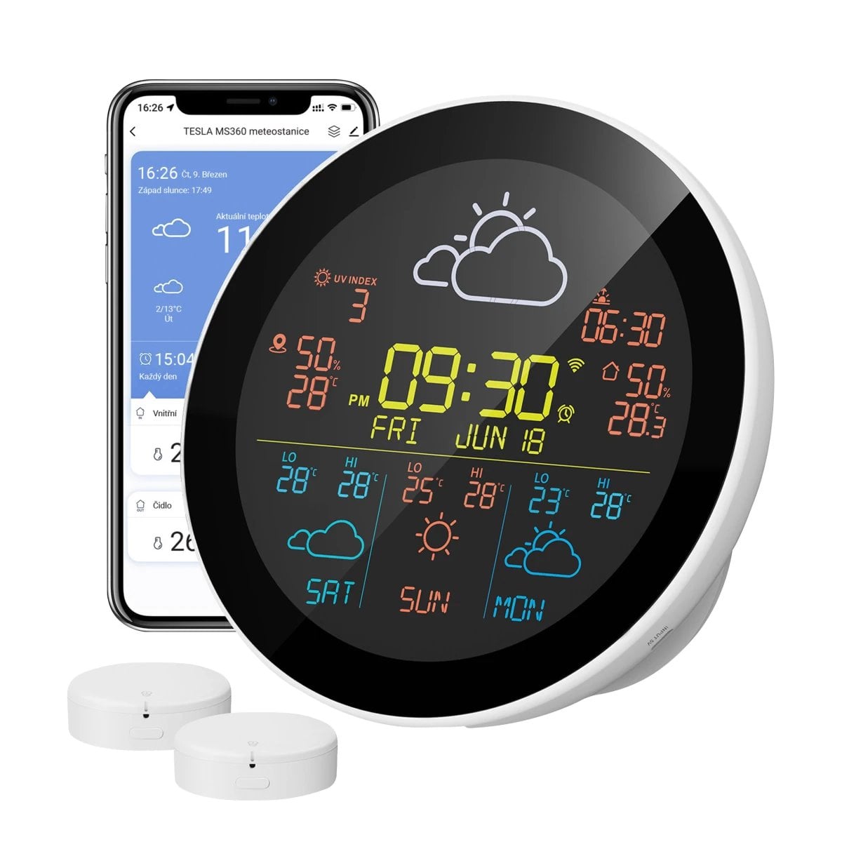 TESLA Device MS360se – inteligentná meteorologická stanica s pripojením cez Wi-Fi a externým senzorom