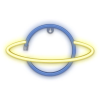 dekorativni led neon saturn modro zluty ien515579