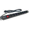 conexpro 19 rozvodny panel 8x 230v fr 16a 1 4m cerny ien533201