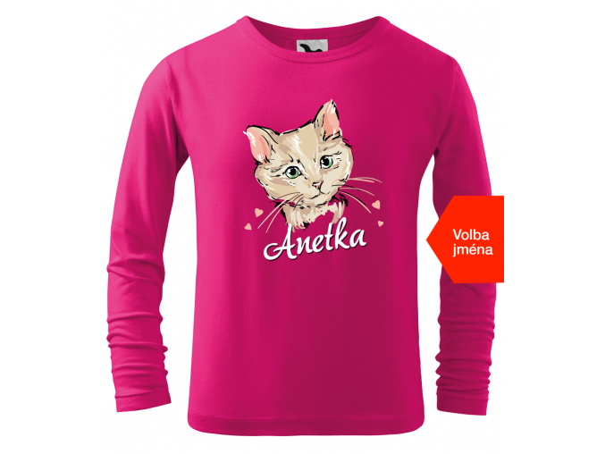 Dětské tričko s kočkou a jménem