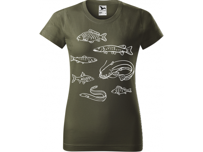 Dámské rybářské tričko - Ryby našich vod