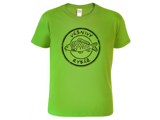 Tričko pro rybáře - Vášnivý rybář (černý potisk)