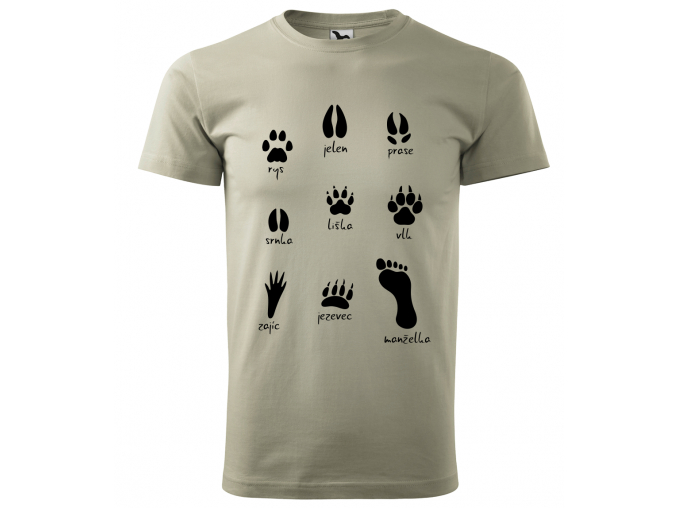 Myslivecné tričko - Stopy divé zvěře (černý potisk)