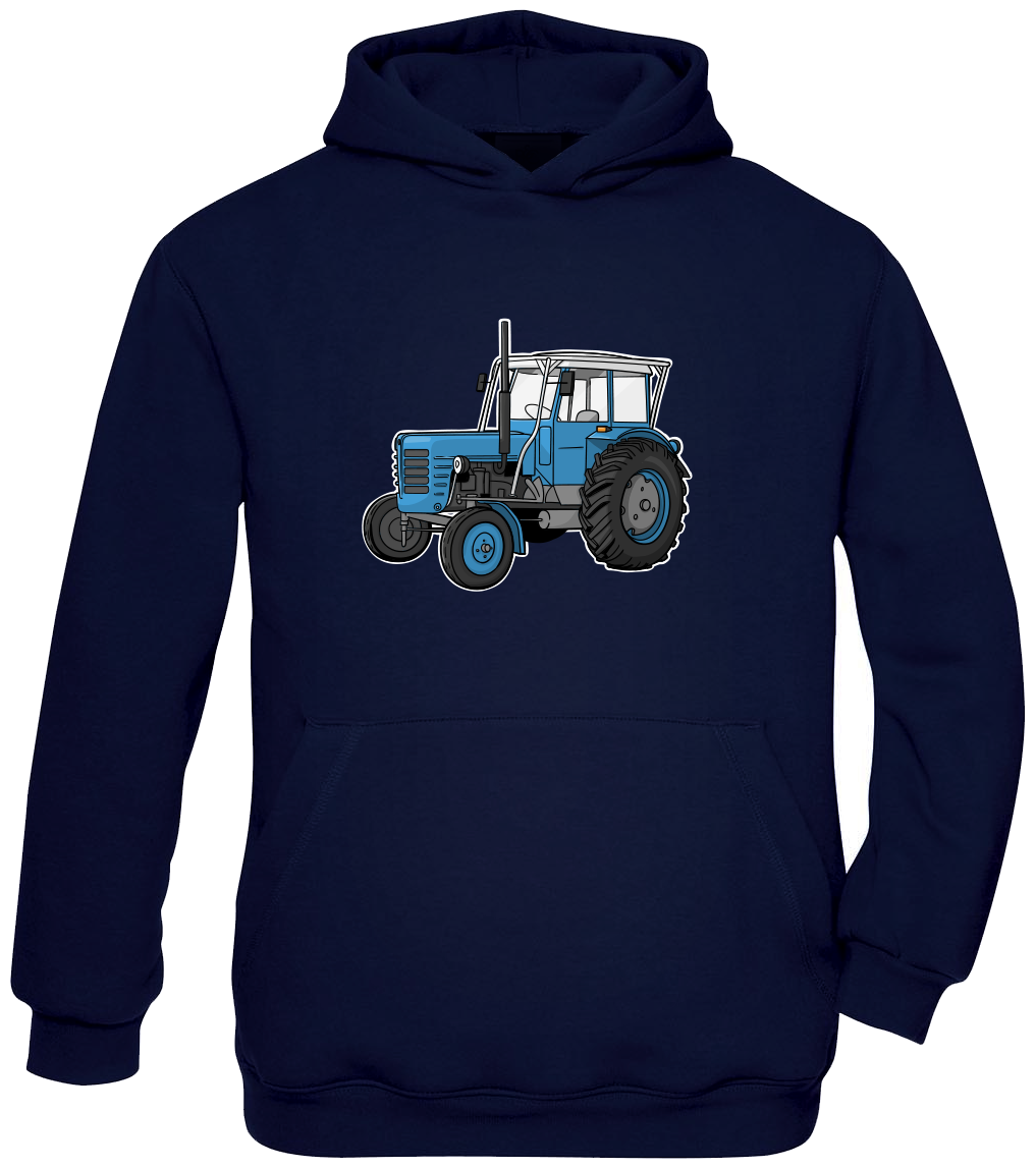 Dětská mikina s traktorem - Starý traktor Velikost: 7-8 let, Barva: Tm. Modrá