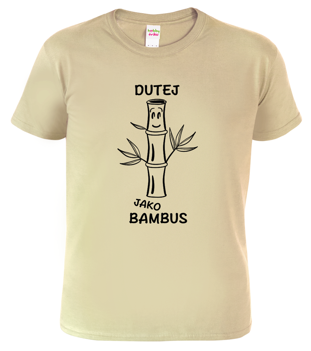 Vtipné tričko - Dutej jako bambus Velikost: L, Barva: Béžová (51)