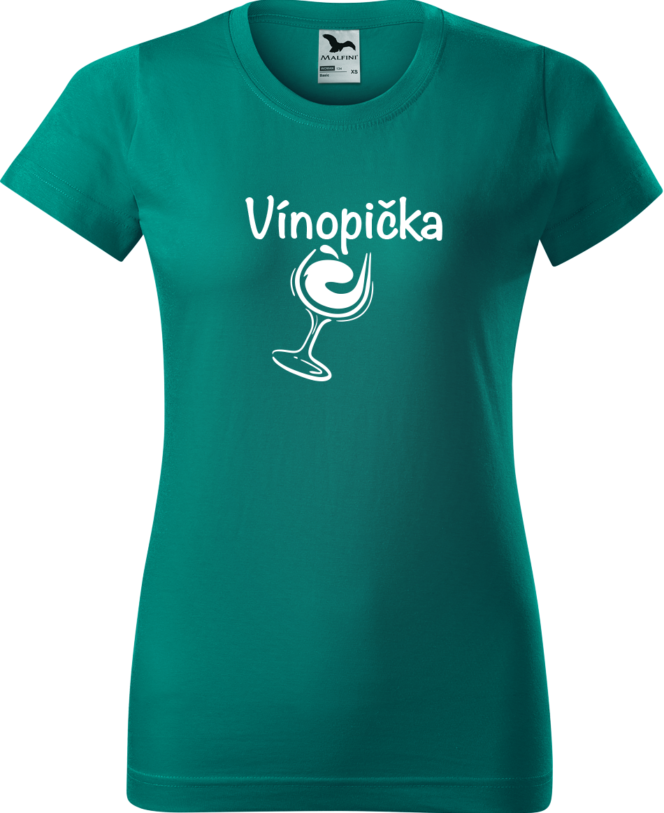 Vtipné tričko - Vínopička Velikost: S, Barva: Emerald (19)