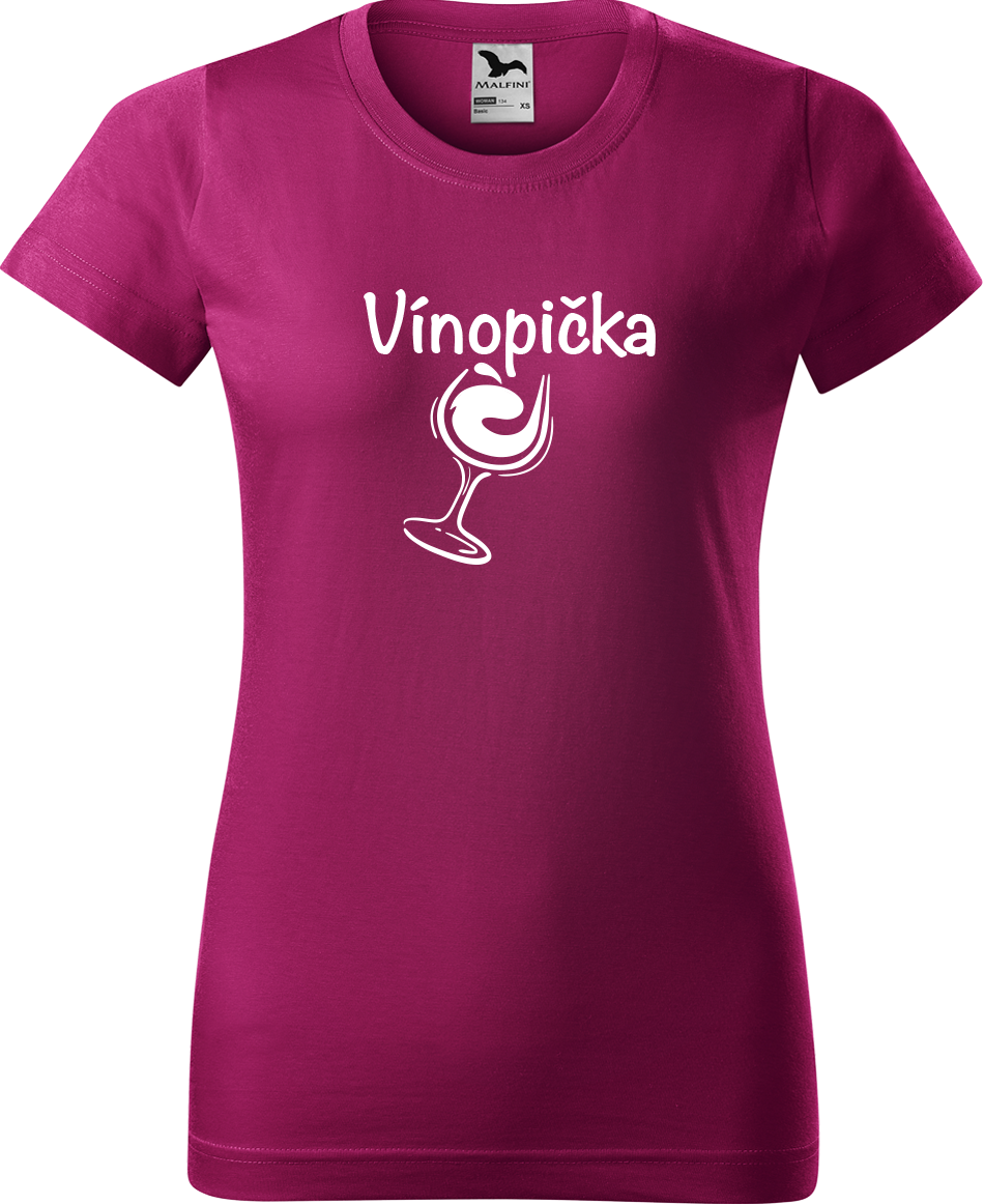 Vtipné tričko - Vínopička Velikost: M, Barva: Fuchsia red (49)