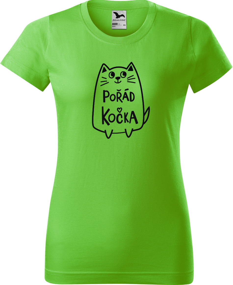 Dámské tričko s kočkou - Pořád kočka Velikost: L, Barva: Apple Green (92)