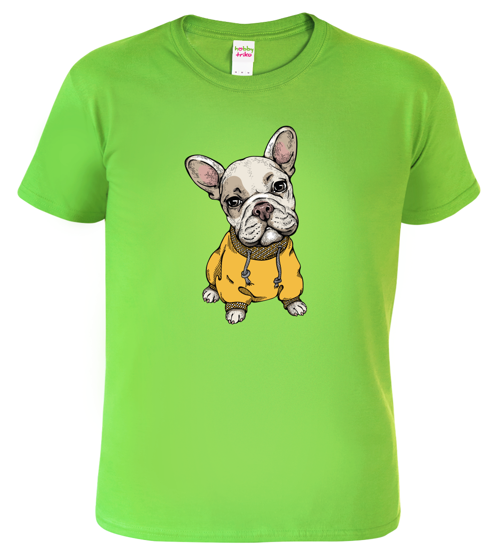Dětské tričko s buldočkem - Buldoček v mikině Velikost: 4 roky / 110 cm, Barva: Apple Green (92)