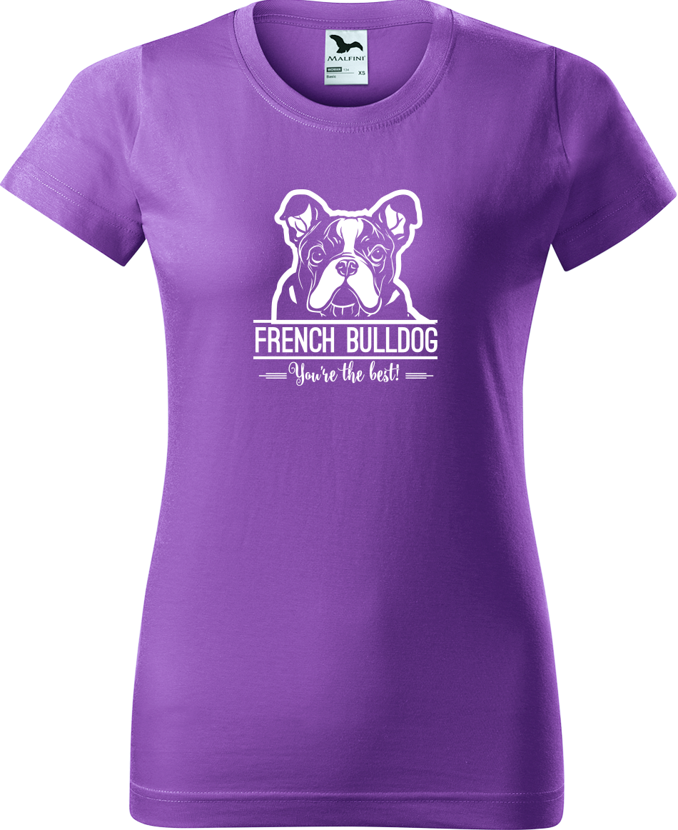 Dámské tričko s buldočkem - French Buldog Velikost: M, Barva: Fialová (64)