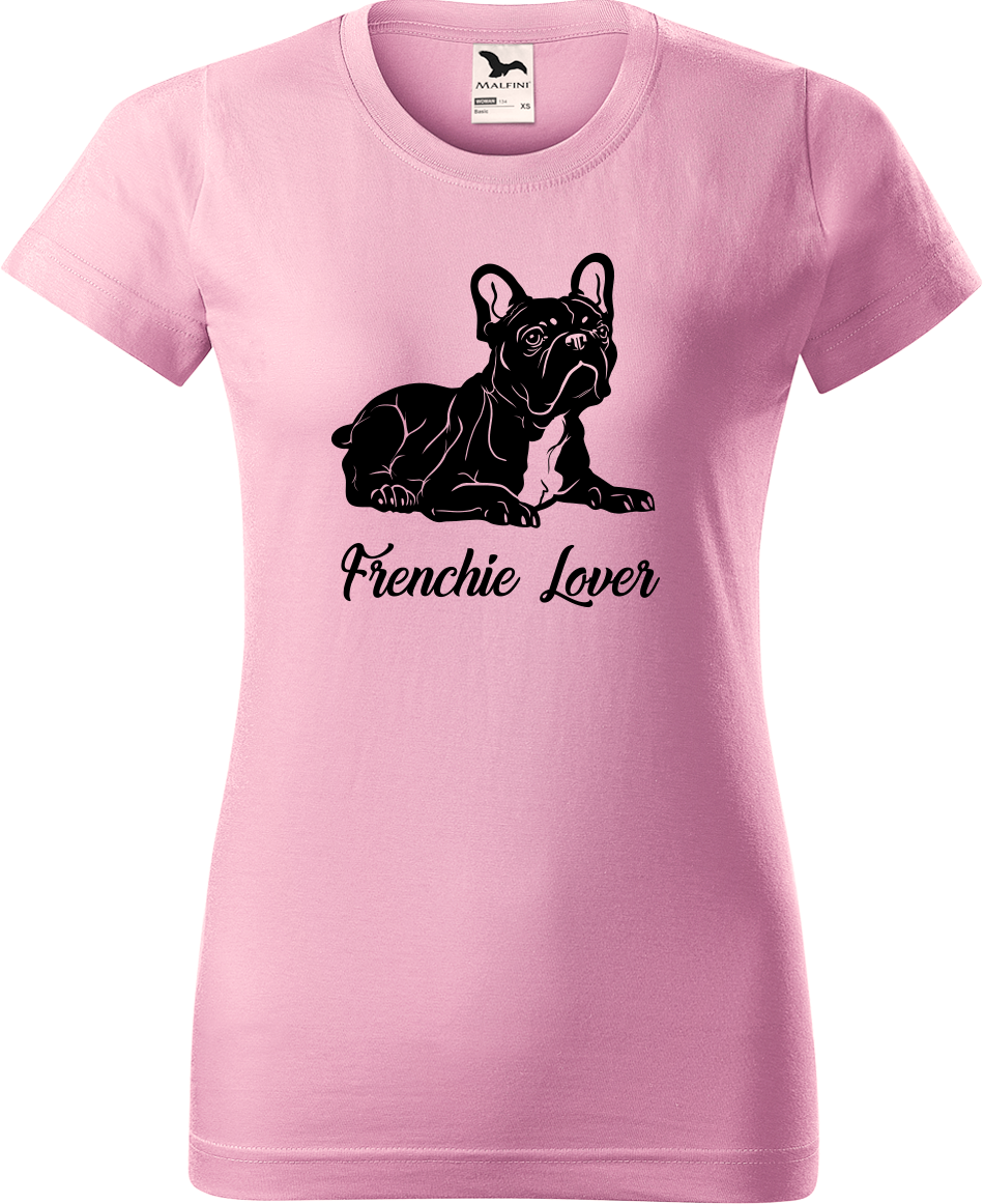 Dámské tričko s buldočkem - Frenchie Lover Velikost: L, Barva: Růžová (30)
