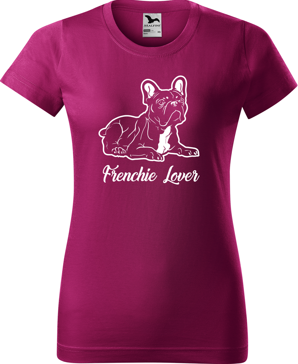 Dámské tričko s buldočkem - Frenchie Lover Velikost: 2XL, Barva: Fuchsia red (49)