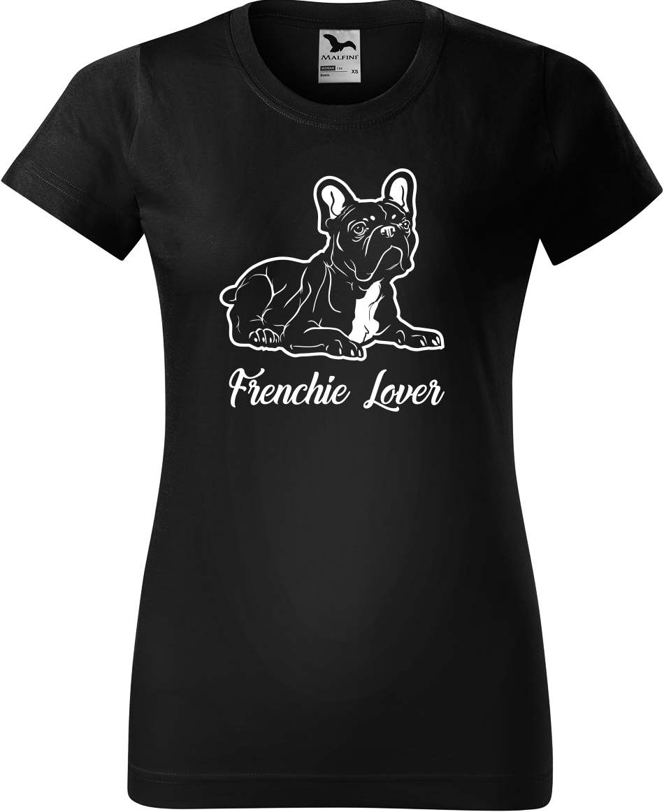 Dámské tričko s buldočkem - Frenchie Lover Velikost: 3XL, Barva: Černá (01)